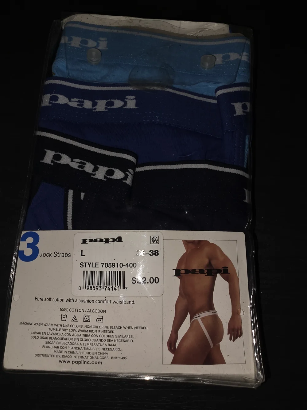 Papi Men's 3-Pack Jockstraps - Blue Mix